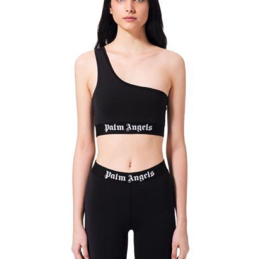 Palm Angels Black One-Shoulder Top